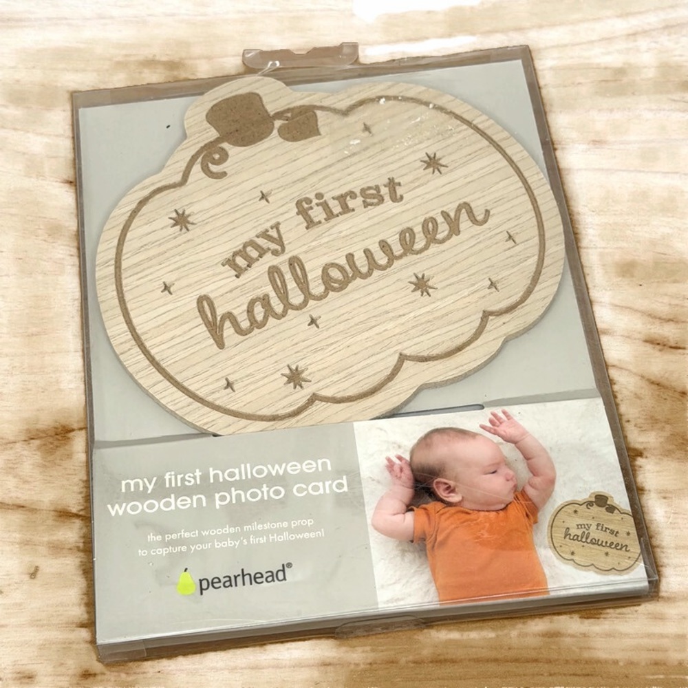 My First Halloween Wooden Photo Card